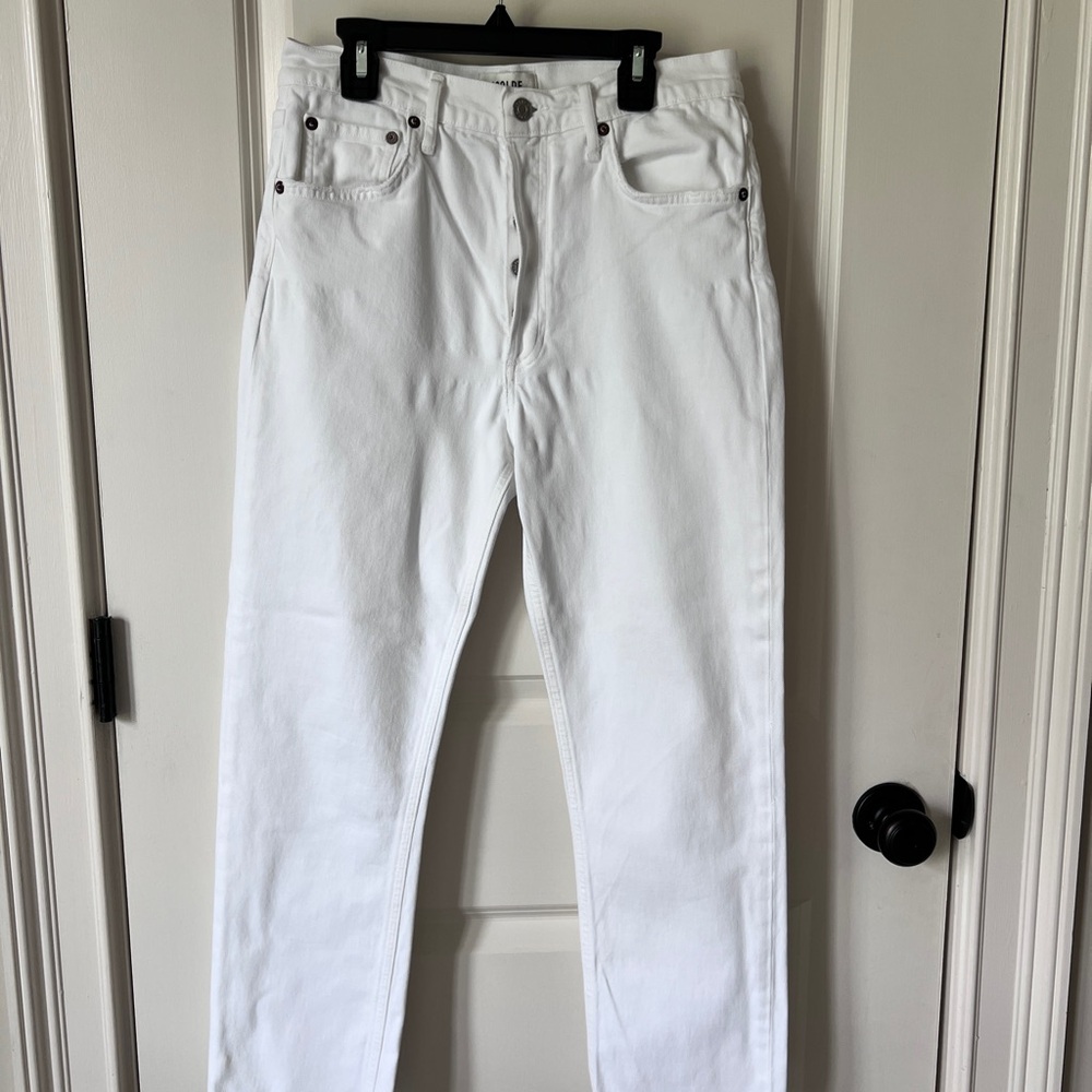 Agolde White Straight-Leg Jeans Minimalist Style